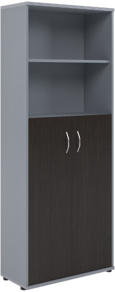 Шкаф с глухими средними дверьми СТ-1.6 Венге/Металлик 770*365*1975