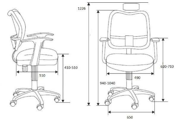 Кресло офисное Norden Интер серая сетка/хром
