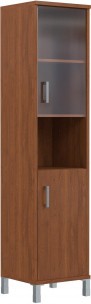 Шкаф-колонка высокая с малой стеклянной дверью и глухой B 431.10(R) Орех Гарда 475х450х2054